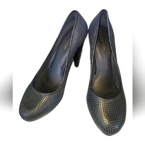 Rebecca Minkoff Women's Leather Laser Cut Platform Stilleto Pumps Sz 10.5